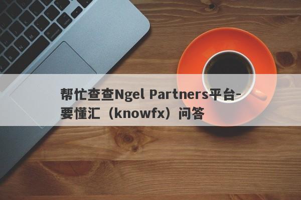 帮忙查查Ngel Partners平台-要懂汇（knowfx）问答