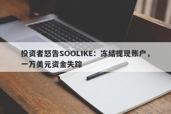 投资者怒告SOOLIKE：冻结提现账户，一万美元资金失踪